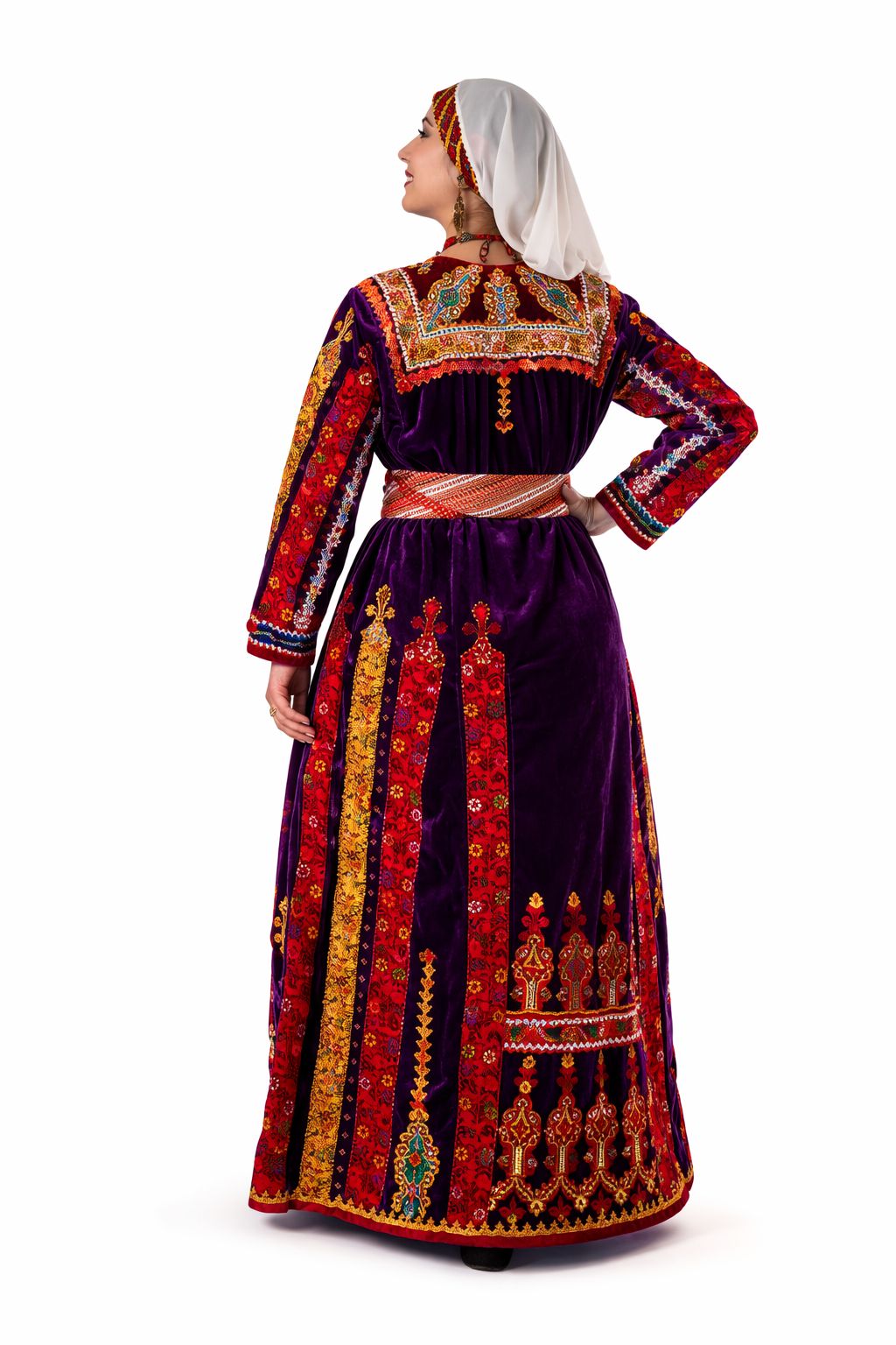 Detail of Jerusalem Purple Tahrira Thobe embroidery