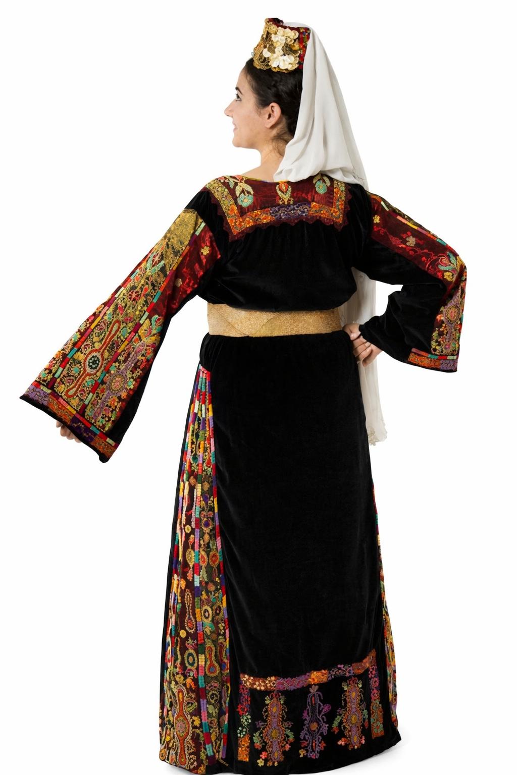 Detail of Bethlehem Al-Malak Black Thobe embroidery