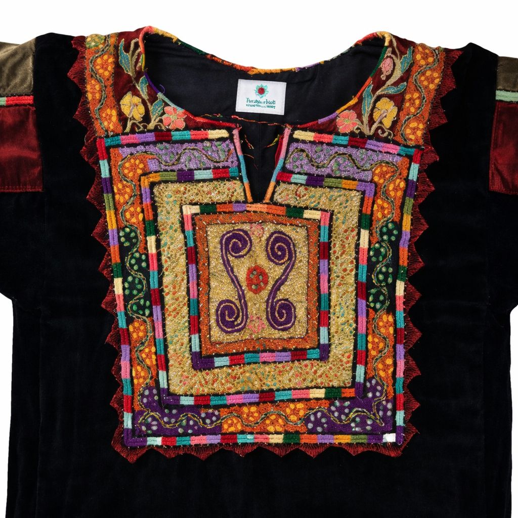 Decorative detail of Bethlehem Al-Malak Black Thobe