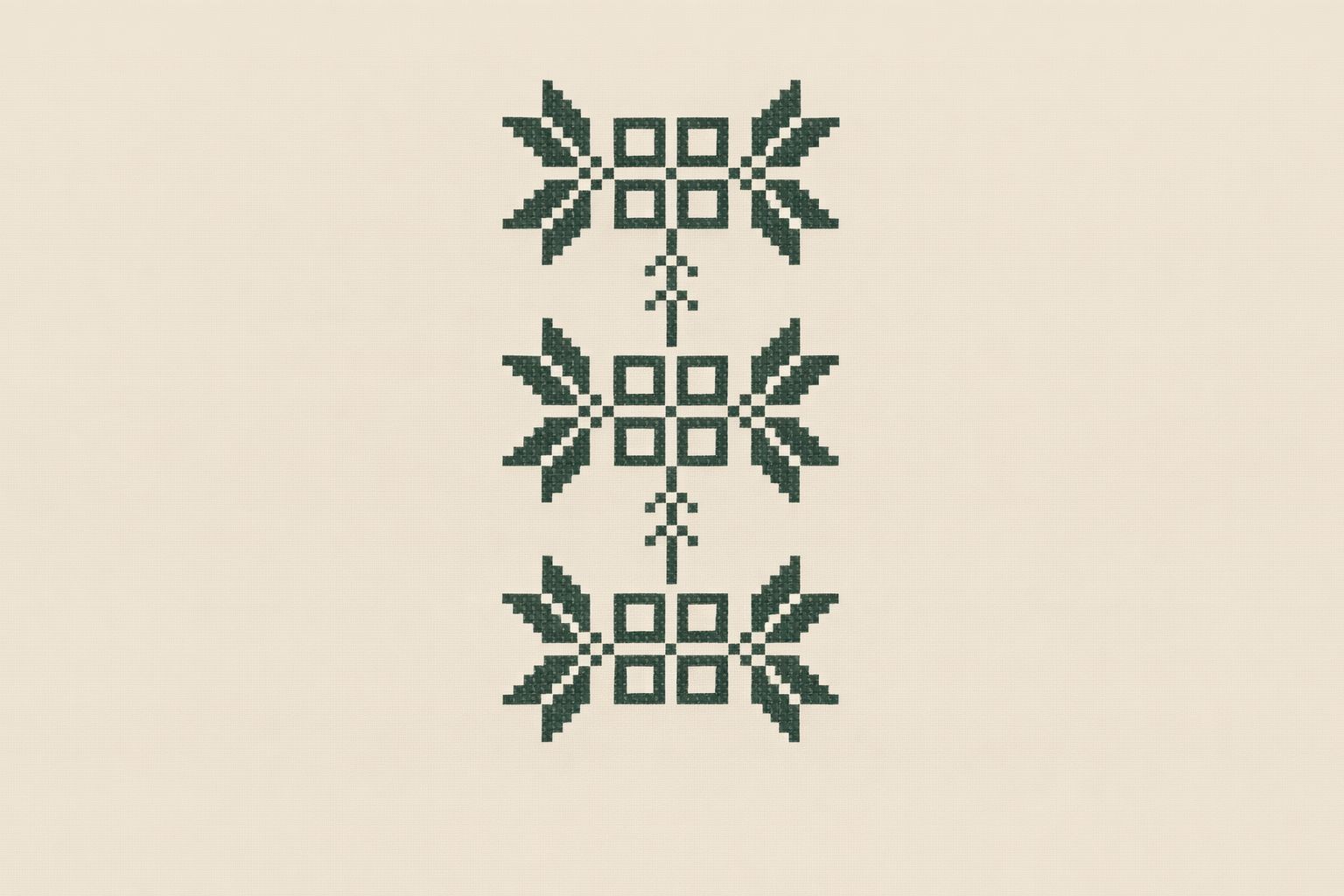 A traditional Palestinian tatreez embroidery pattern inspired by olive branches, symbolizing cultural identity and connection to the land