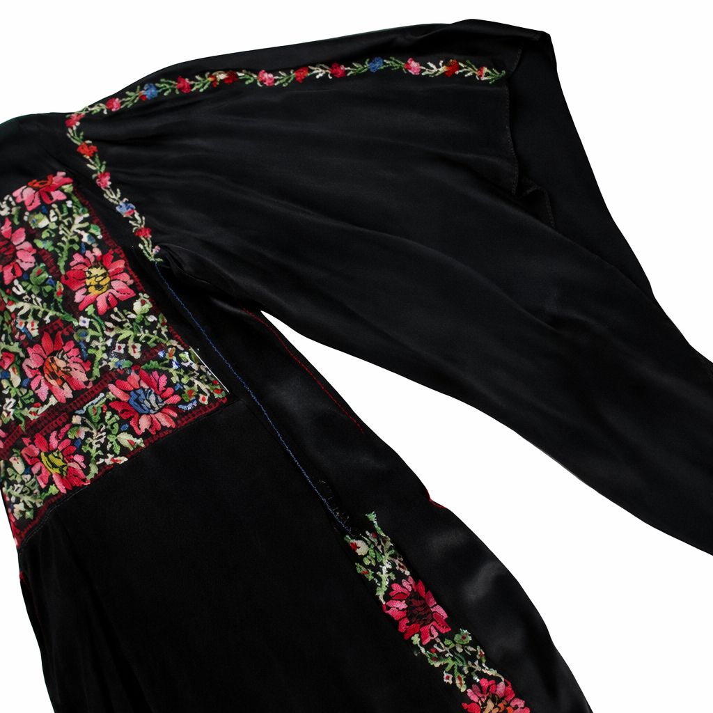 Detail of South Hebron thobe embroidery