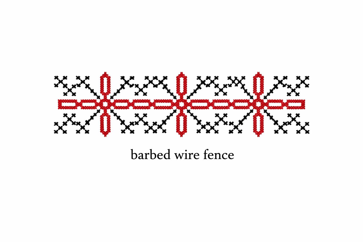 Barbed Wire motif in Palestinian Tatreez embroidery pattern