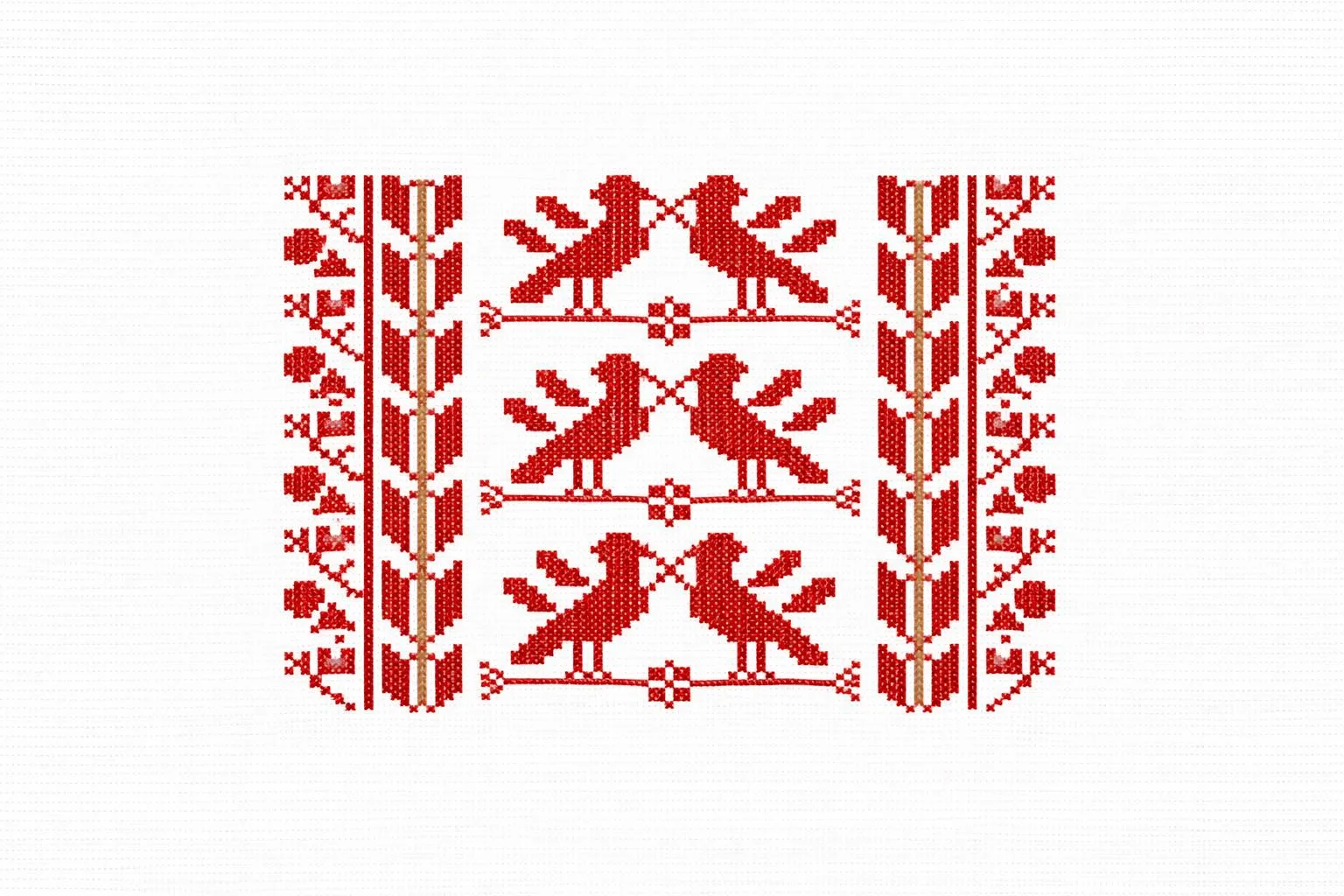 Bird Motif in Palestinian Tatreez