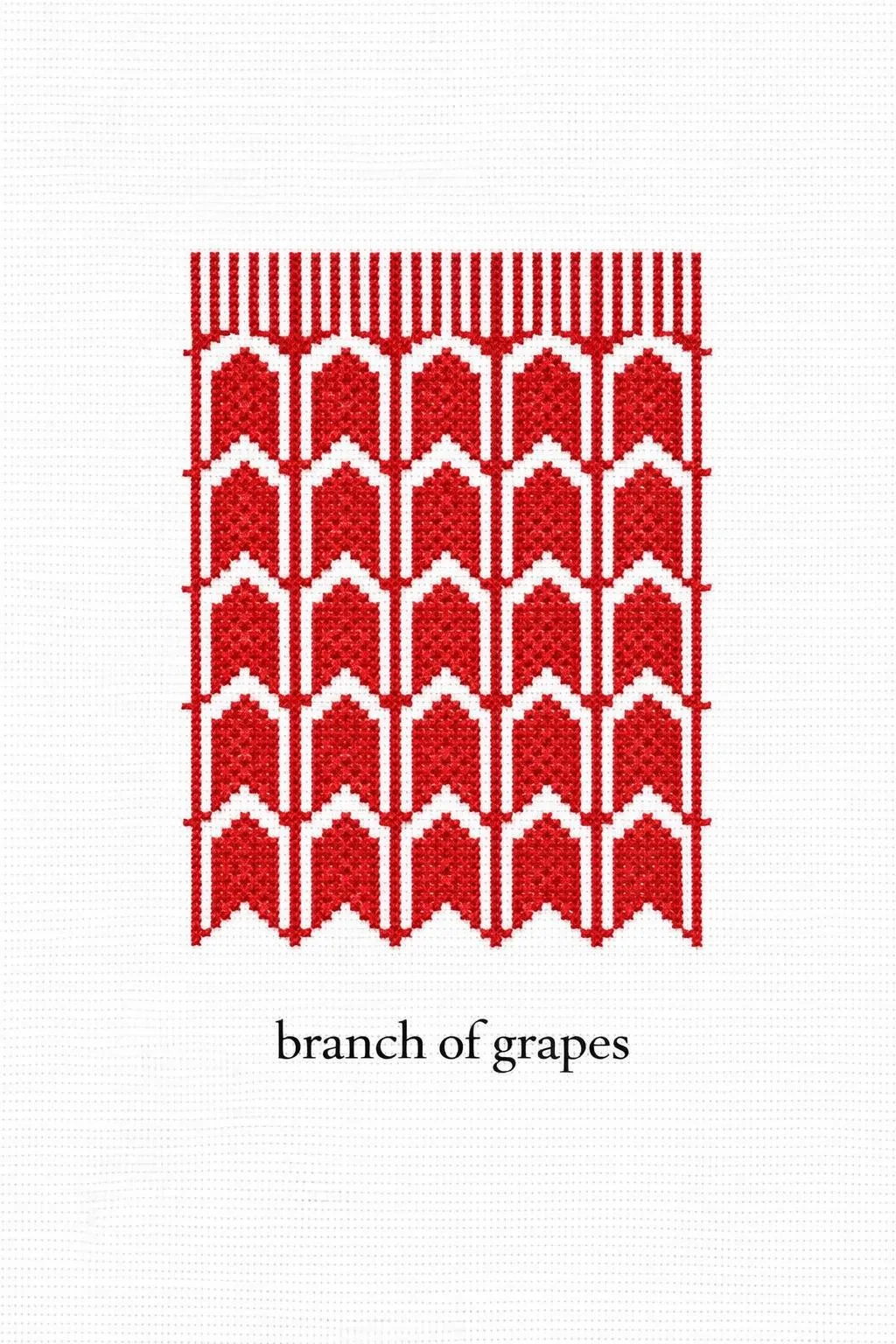 Grape Cluster motif in Palestinian Tatreez embroidery