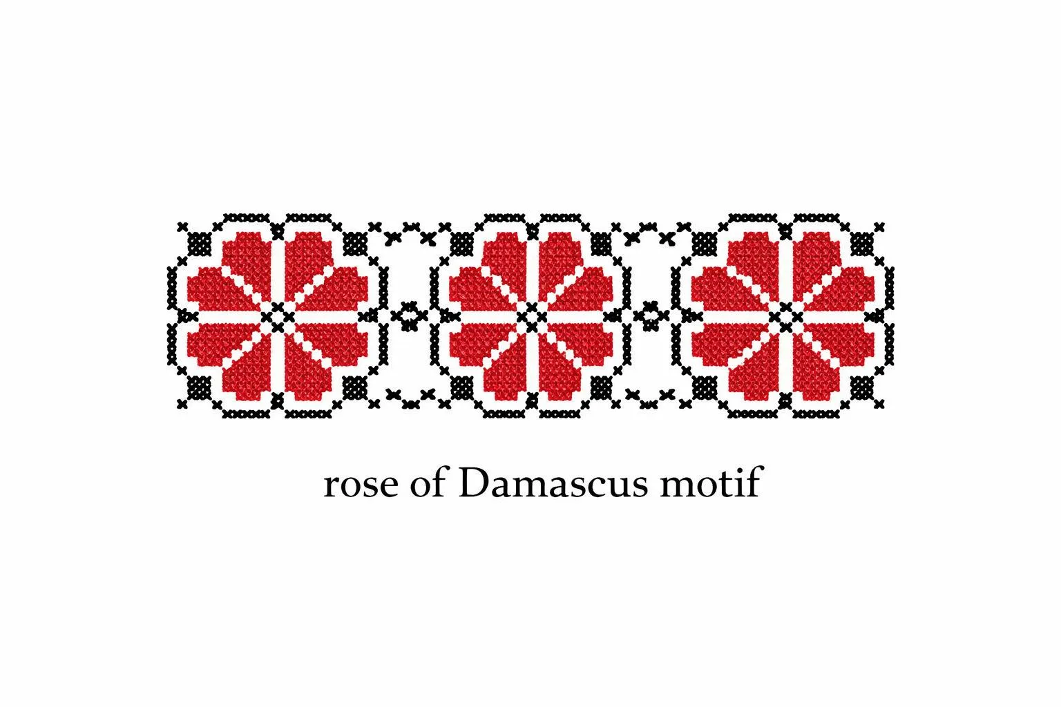 Rose of Damascus Motif in Palestinian Tatreez