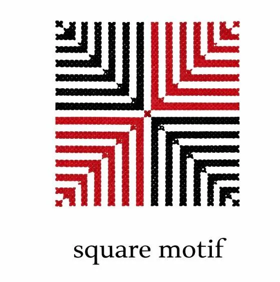 Square Motif in Palestinian Tatreez
